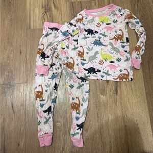 Little Sleepies pink Jurassic jungle 3t GUC
